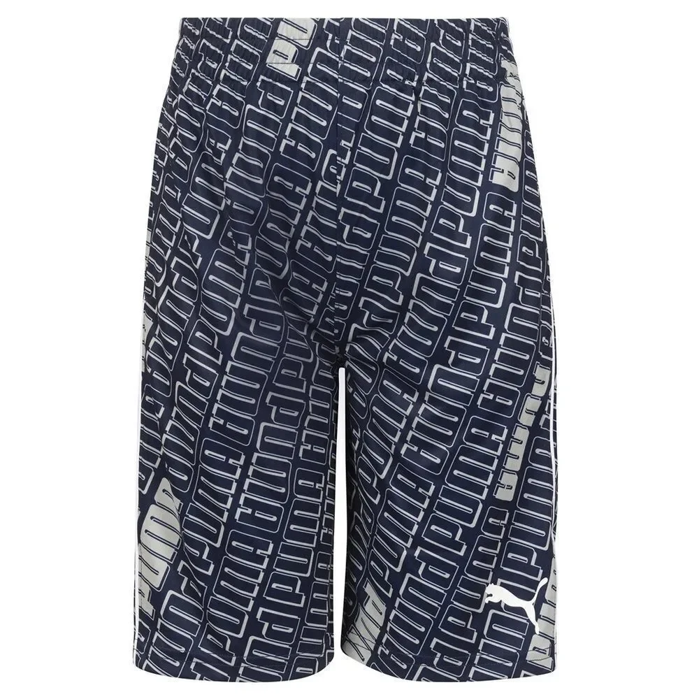 Puma Boy’s Kid’s Elastic Blue & White Logo Basketball Shorts. Large. 14-16. 14.